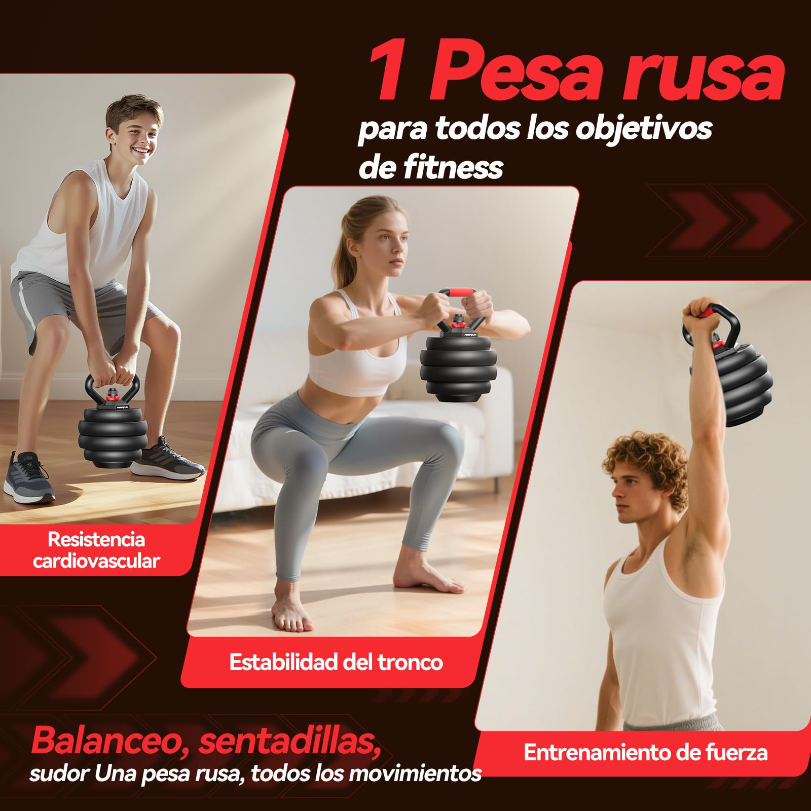 FEIERDUN 10kg-40kg Juego de Pesas y Mancuernas Ajustables, Kit Pesas 5 en 1 con Barra, Pesas Rusas y Soportes Para Flexiones, Equipo de Entrenamiento Progresivo para Toda la Familia