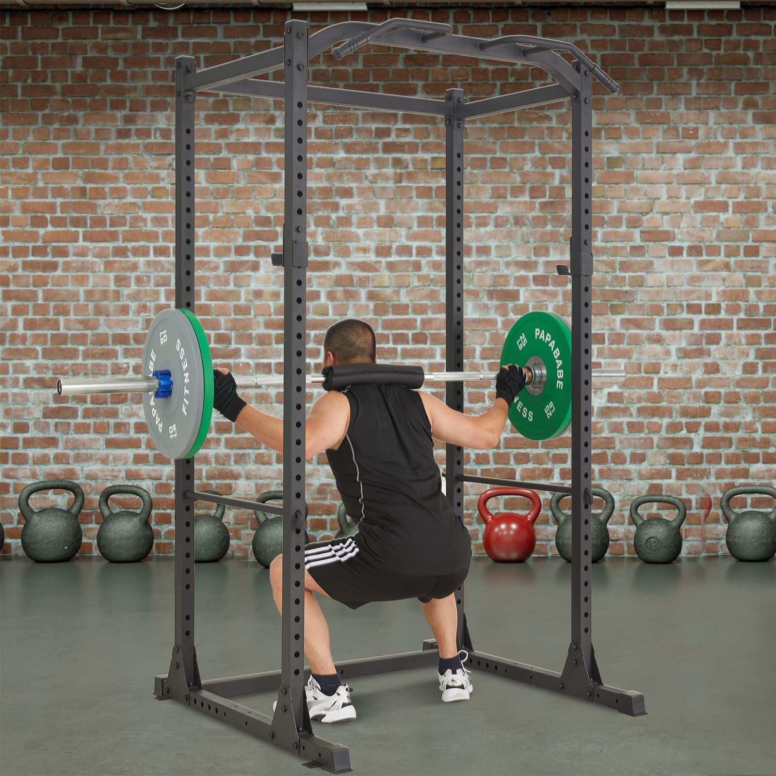 Buy papababe Power Cage, Squat Rack with Cable Crossover Machine Power