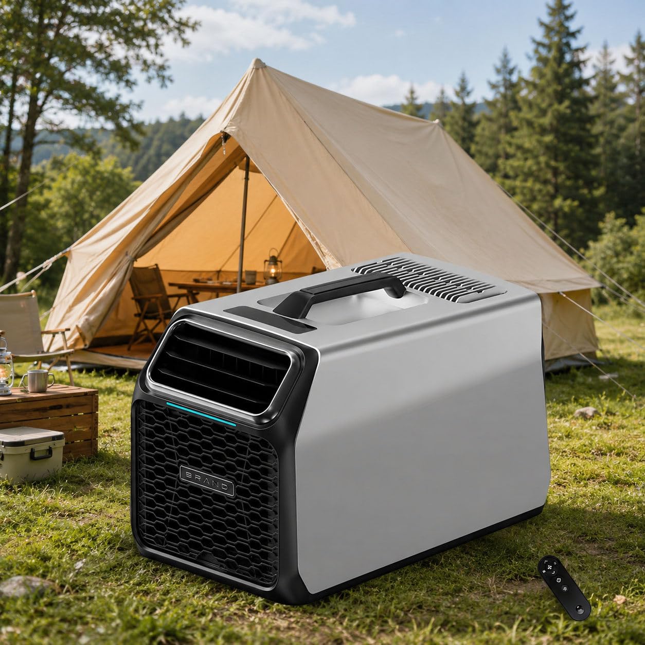DIUNAOZI New 3500 BTU Portable RV Air Conditioner with Compressor, Fast Cooling AC Unit for Camping Tents, Truck Sleepers & Cabins,Off-Grid, Low Noise, Remote Control, Cools 32–54 Sq Ft Silver