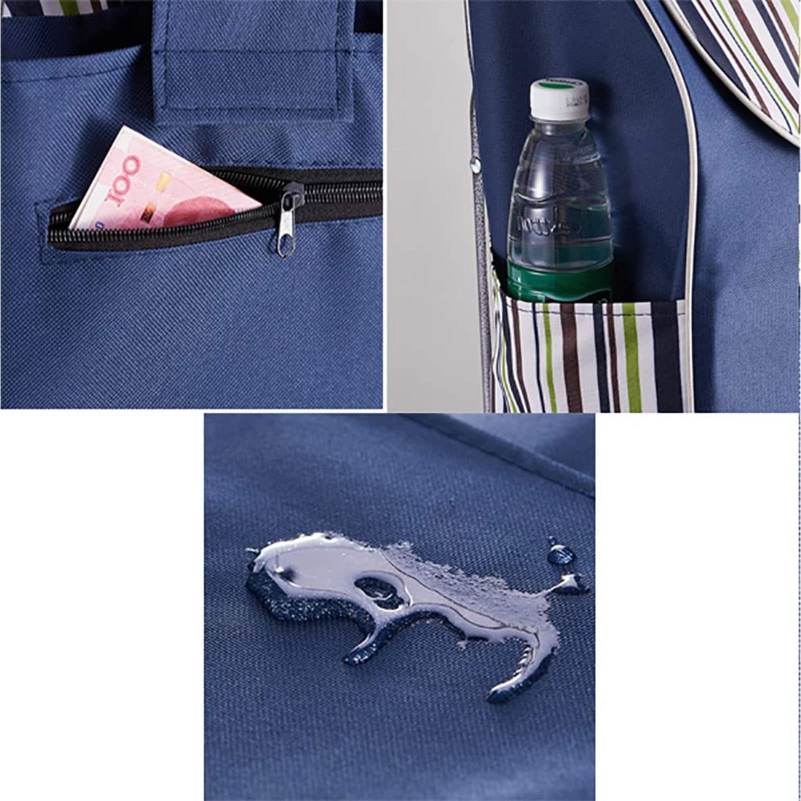 Bolsa de Repuesto para Carrito de Compras Reutilizable - Bolsa de 47L, con Bolsillos Laterales/Plegable (Color: