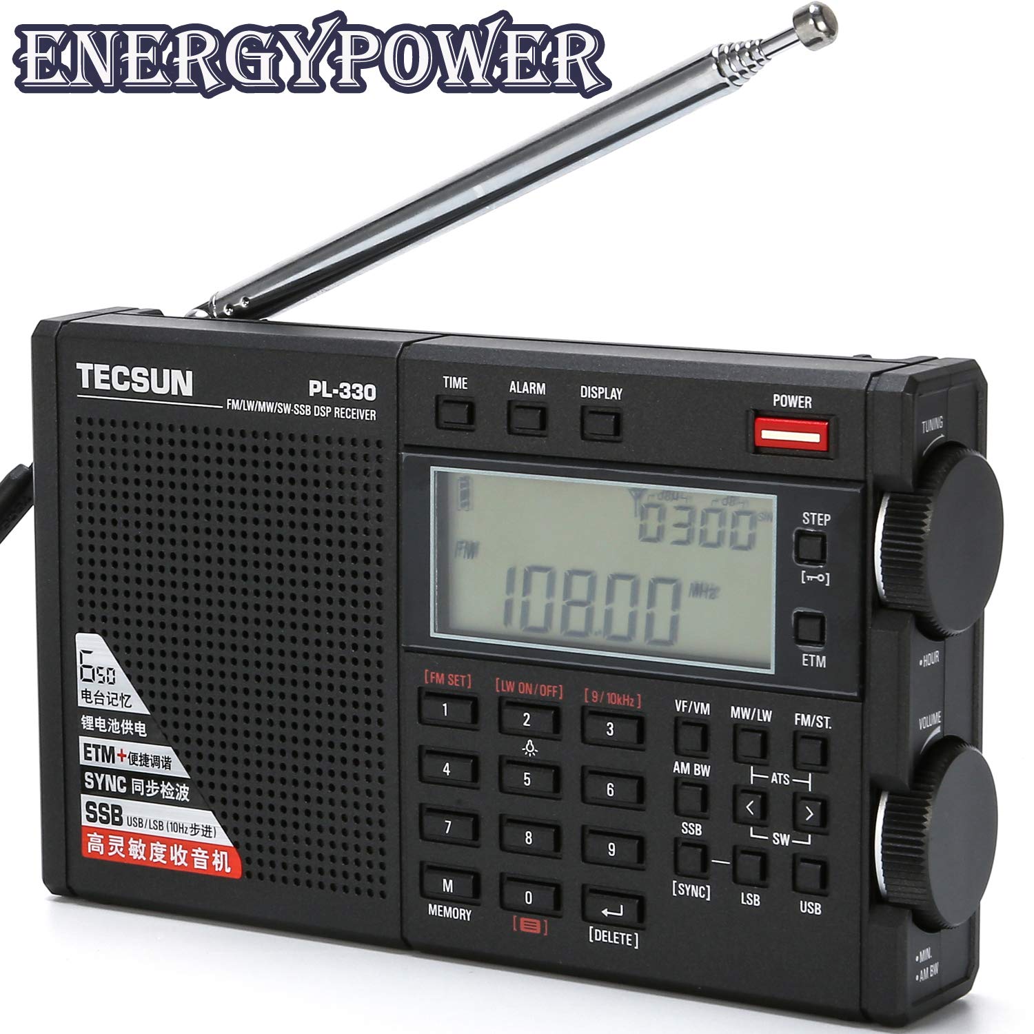 Amazon.co.jp: [Amazon限定] EnergyPower 短波ラジオ TECSUN PL