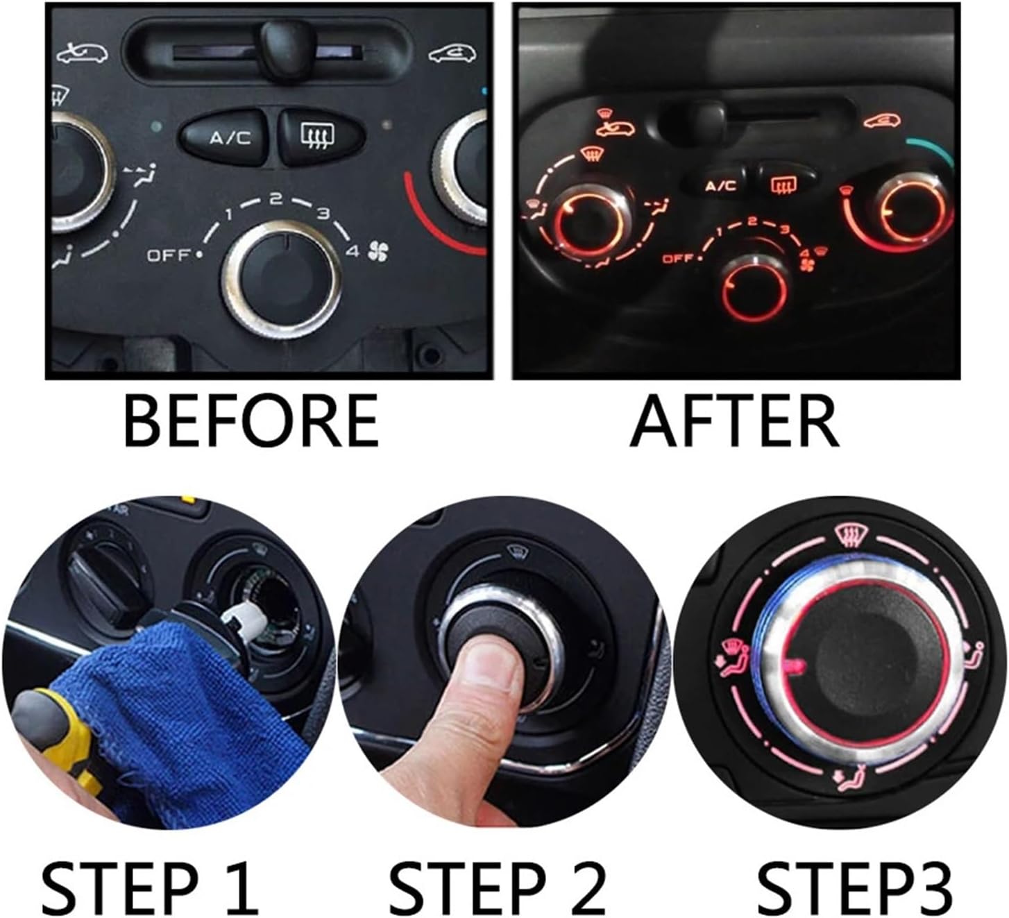 VEADONS Air Conditioner Knob | Compatible With Peugeot 206 207 Citroen C2