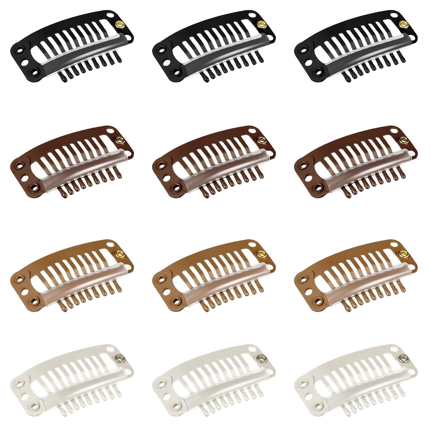 QZKJQDD 12 Pcs 10-Teeth Hair Extension Snap Clips for Secure Hair and Extensions Setting for Girls & Women Hair Headscarf Hijab & Tikka