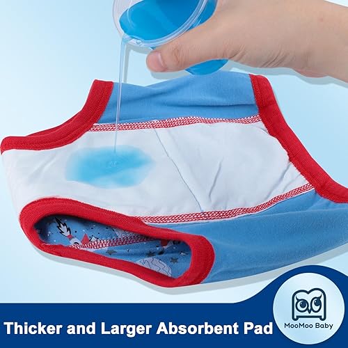 Miniatura 2 de MooMoo Baby Potty Training Underwear 10 Packs Absorbent Toddler Training Pants for Boys and Girls Cotton Pee Pants 2T-9T
