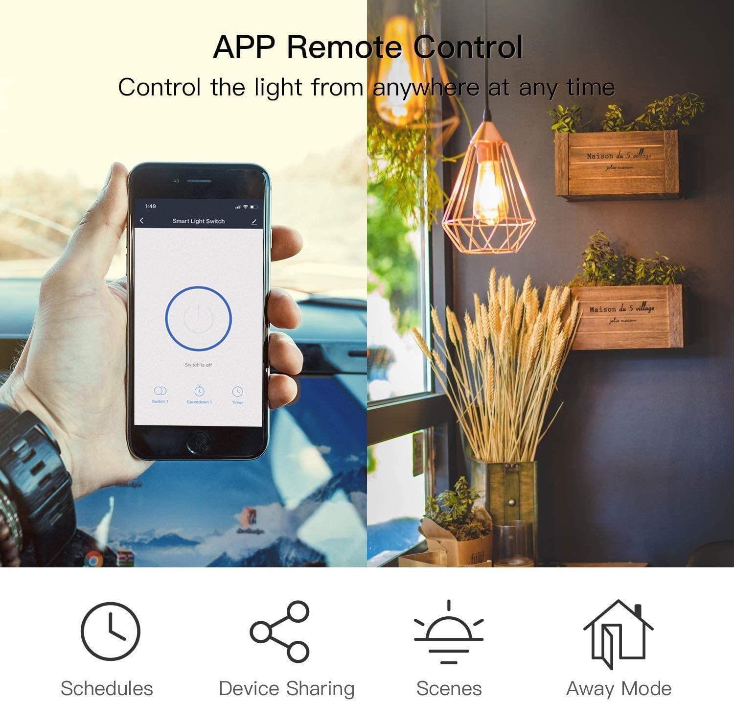 TREATLIFE 4Pack Smart Light Switch + 4Pack Smart Dimmer Switch Bundles