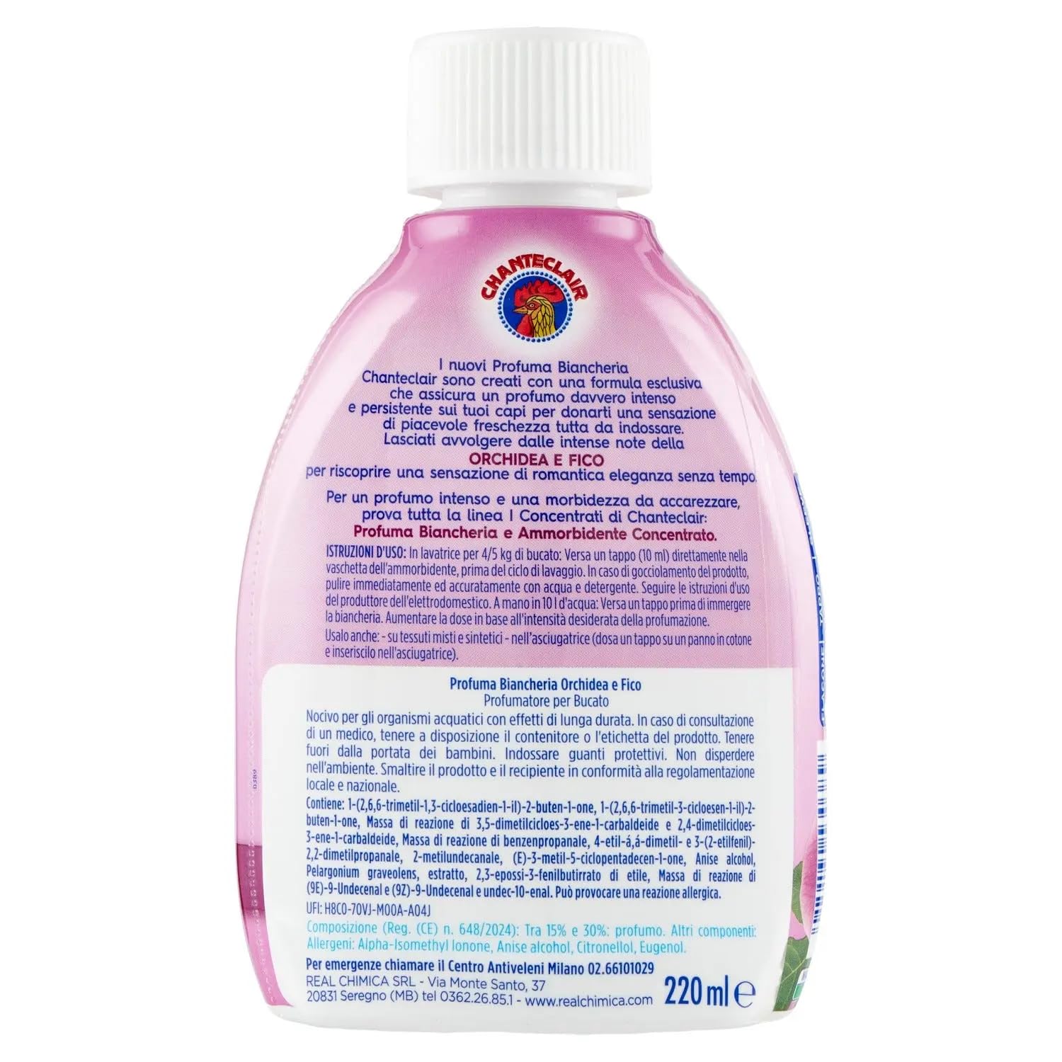 4x Chanteclair I Konzentrate Wäscheparfüm - Parfüm für Kleidung Orchidee und Feige - Wäscheerfrischer 220ml + Beni Culinari Kostenloser Schlüsselanhänger