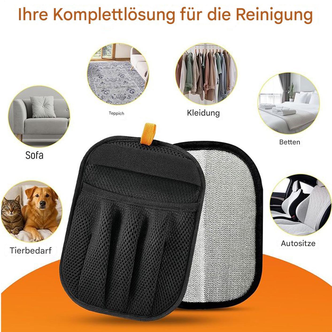 Hundehaar Entfernungsgerät Wiederverwendbares Elektrostatisches | Katzenbürsten Handschuh Für Zuhause Auto Bett Möbel Couch Sofa Kleidung Wäsche Matte Teppich