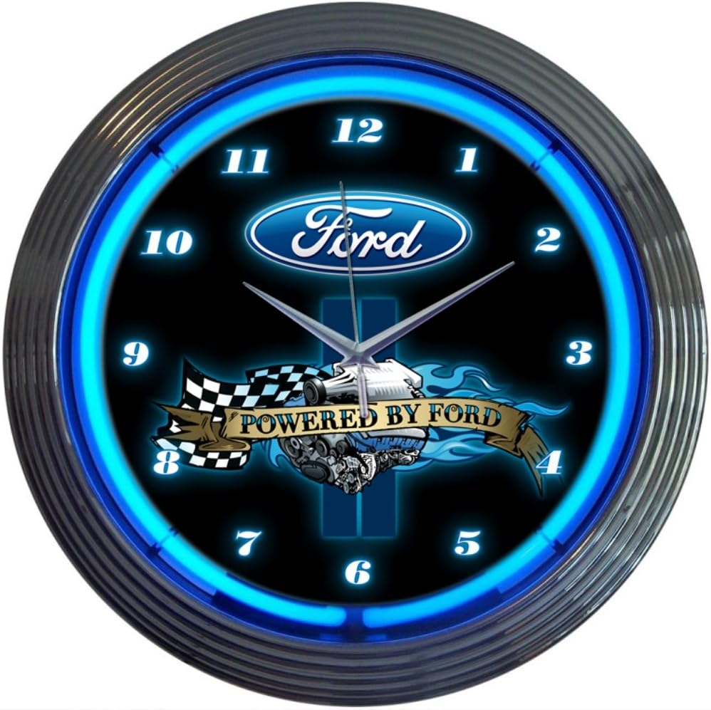 Powered by Ford Neon Clock