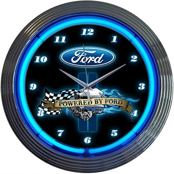Powered by Ford Neon Clock