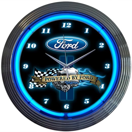 Powered by Ford Neon Clock product image