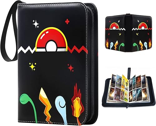 Yebicola Carpeta de tarjetas de 4 bolsillos, 400 bolsillos, coleccionista de tarjetas coleccionables con 50 fundas extraíbles para la mayoría de