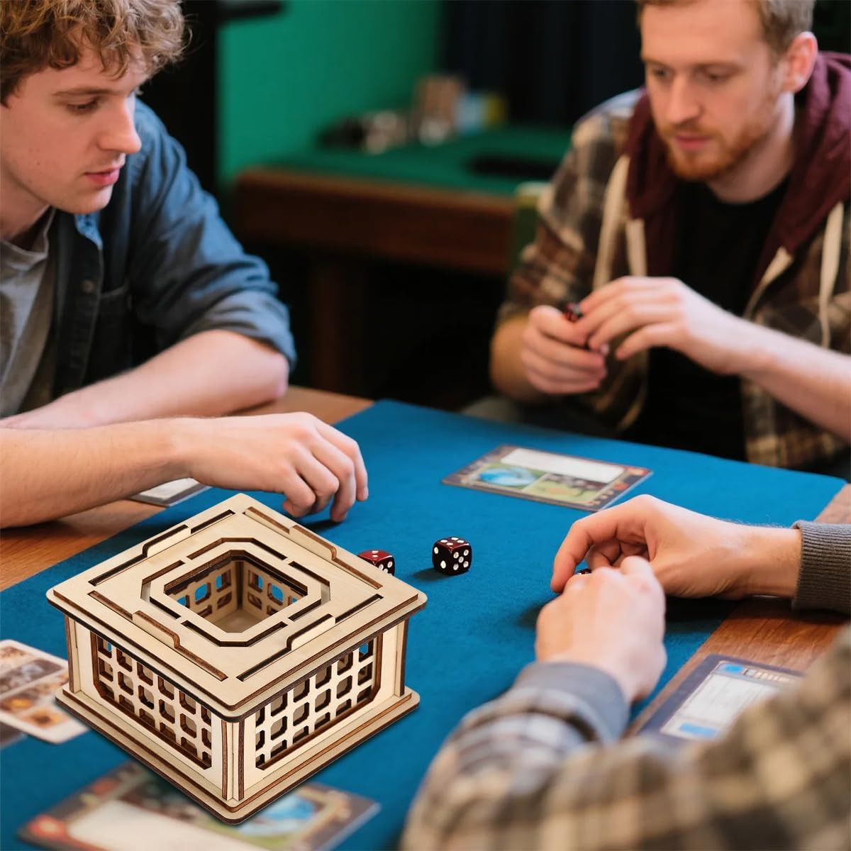 Wooden Dice Prison Box, Lattice Barred Design, DND Bad Dice Jail, RPG Accessories, Decorative Wooden DND Organiser Cage Storage Case, Gift for D&D Fantasy Gamer