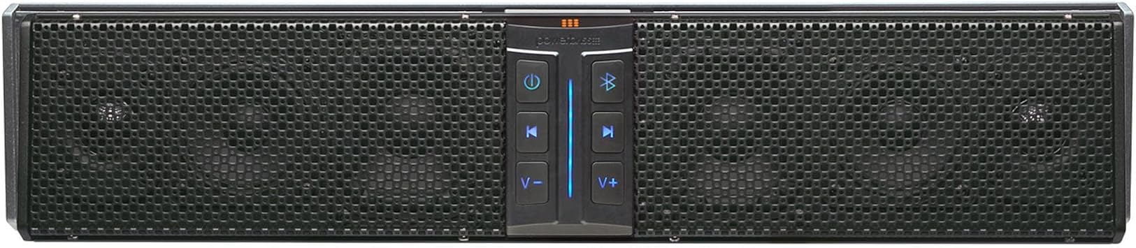 PowerBass 6 Speaker Amplified Soundbar with Square Bar Mounting Compatible with Golf Carts