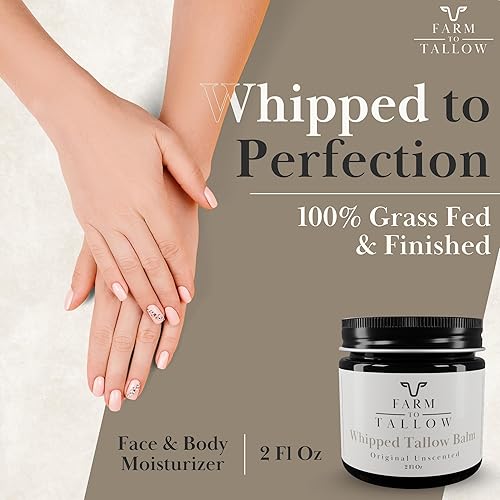 Miniatura 4 de FARM TO TALLOW Bálsamo de sebo batido para cara, piel y cuerpo, suave e hidratante, 4 onzas, vainilla de menta, hidratante de sarga de ternera,