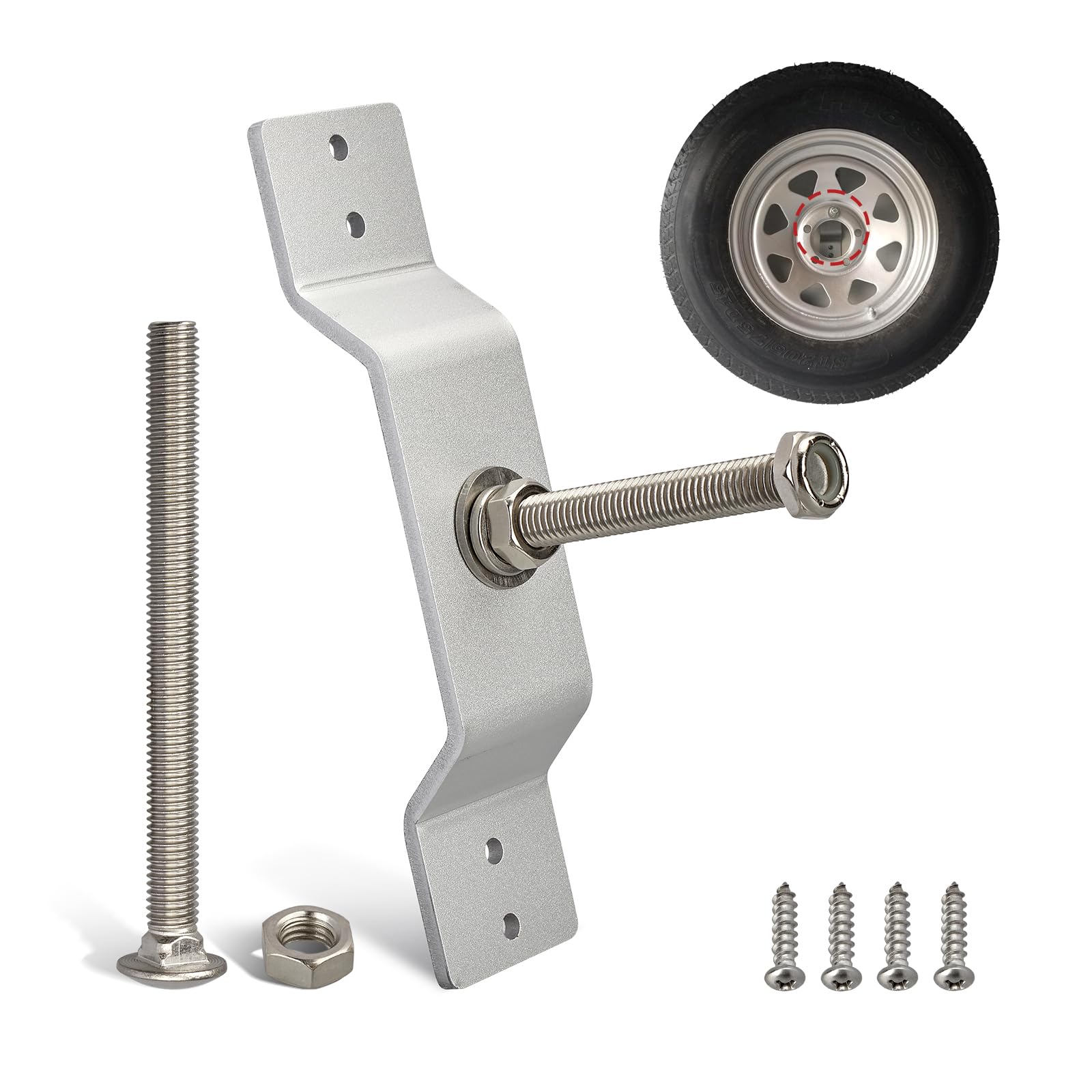 Anina Spare Tire Carrier Wall Mount Bracket Rack for Utility Enclosed Race Trailer Vehicle Cargo Van Mount Your Spare Tire Directly to The Wall Aluminum