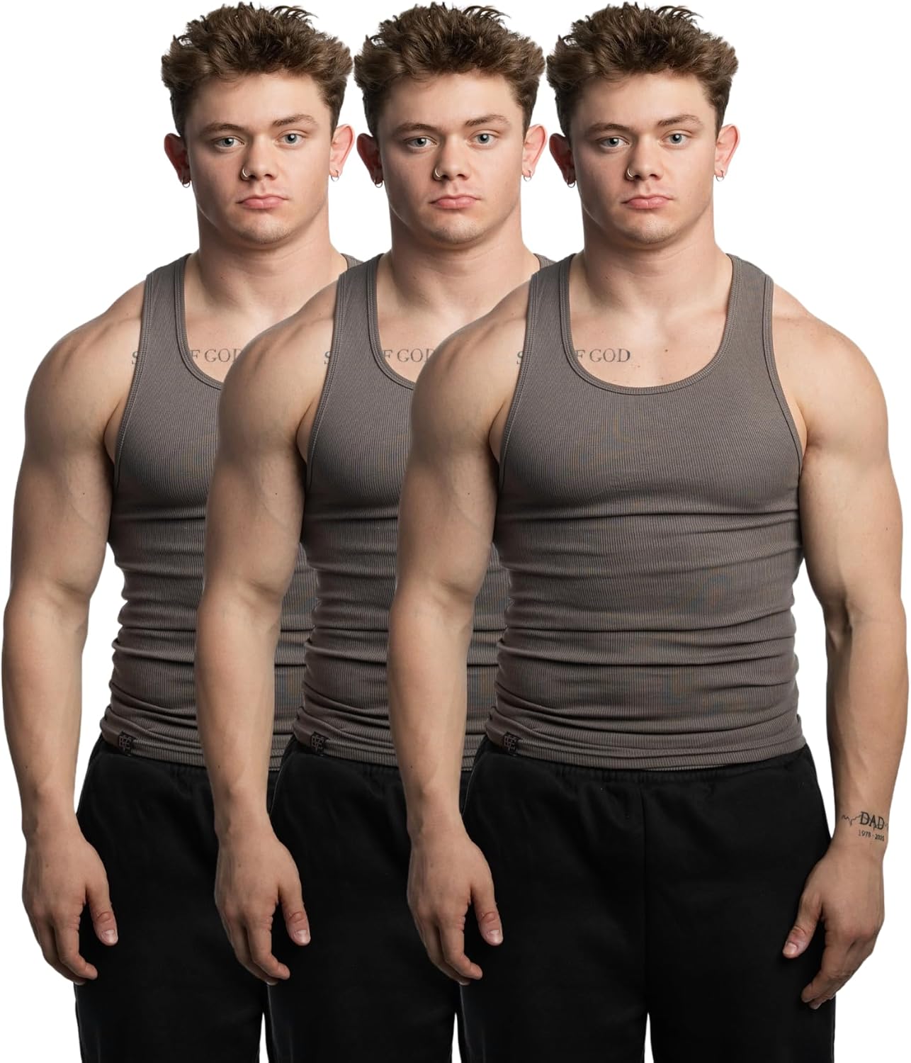 Ekkovision Beaters, Men's Tank Tops, Cotton Spandex Blend Tanks for Men, Comfortable, Durable Ribbed Fabric.