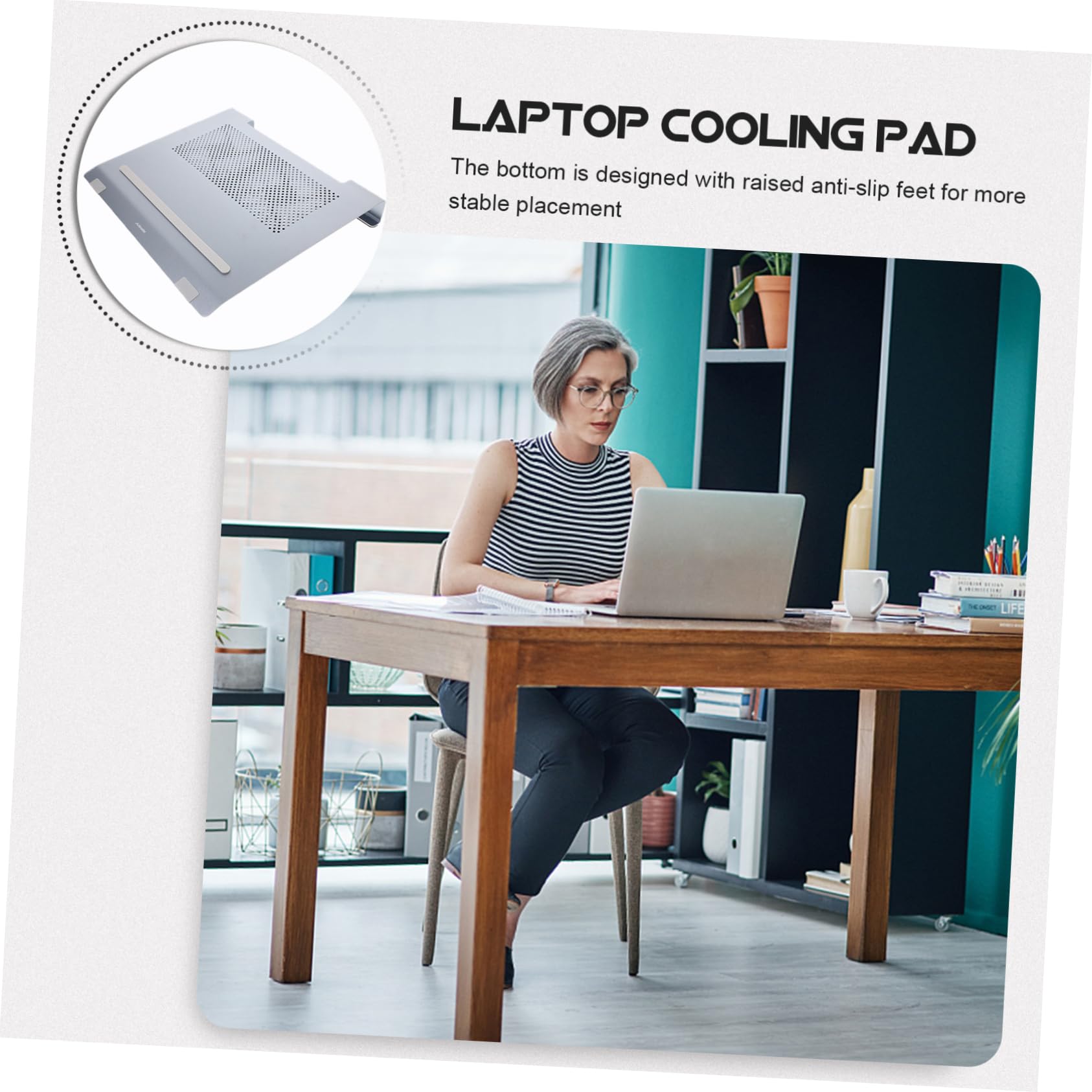 VILLCASE Régulateur de Chaleur pour Ordinateur Portable avec Ventilateurs Intégrés Refroidisseur USB pour Ordinateur Portable Support de Refroidissement