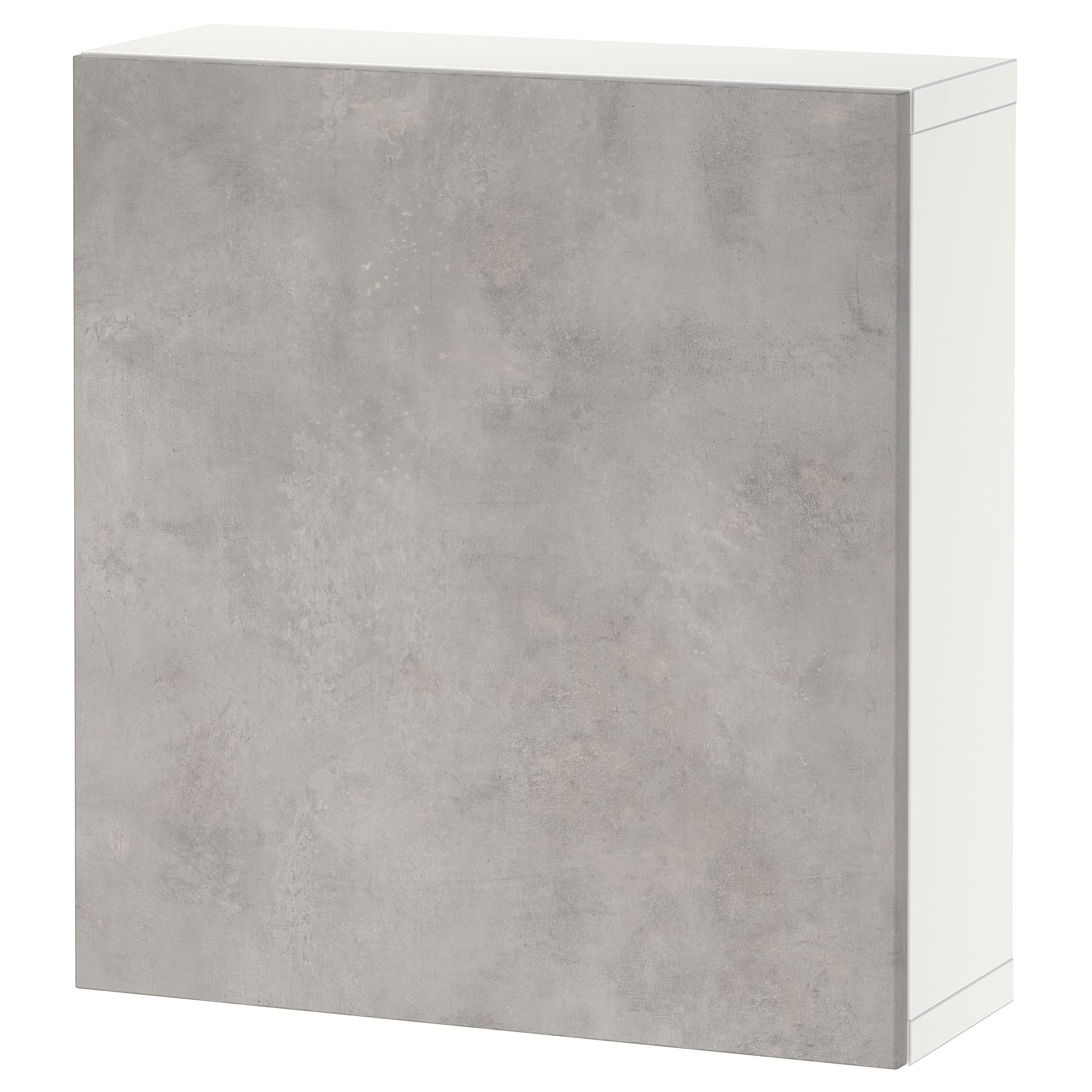 Étagère avec porte BESTÅ pour cacher le désordre visuel d'un couloir étroit blanc gris
