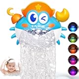 Bath Toys, Light Up Crab Bath Bubble Maker Bathroom Toys for Kids Ages 1-3 4-8,Bath Bubble Machine with Colourful Light Toddler Bathub Toy Great Birthday for Kids