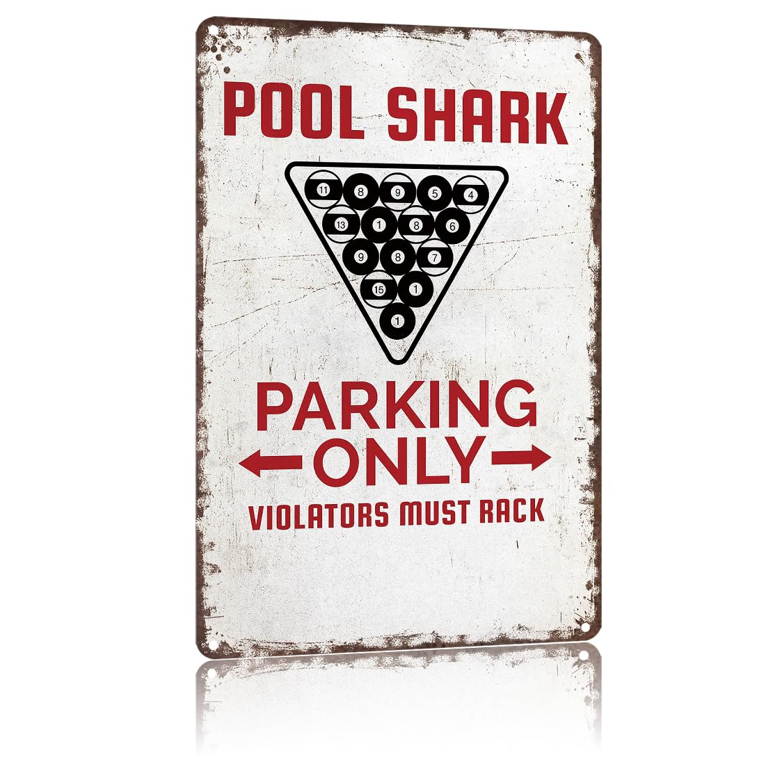 KWQDOZF Funny Metal Signs Poster 8x12inch Pool Shark Parking Only Aluminum Sign Wall Art For Home Room Bedroom Office Decor