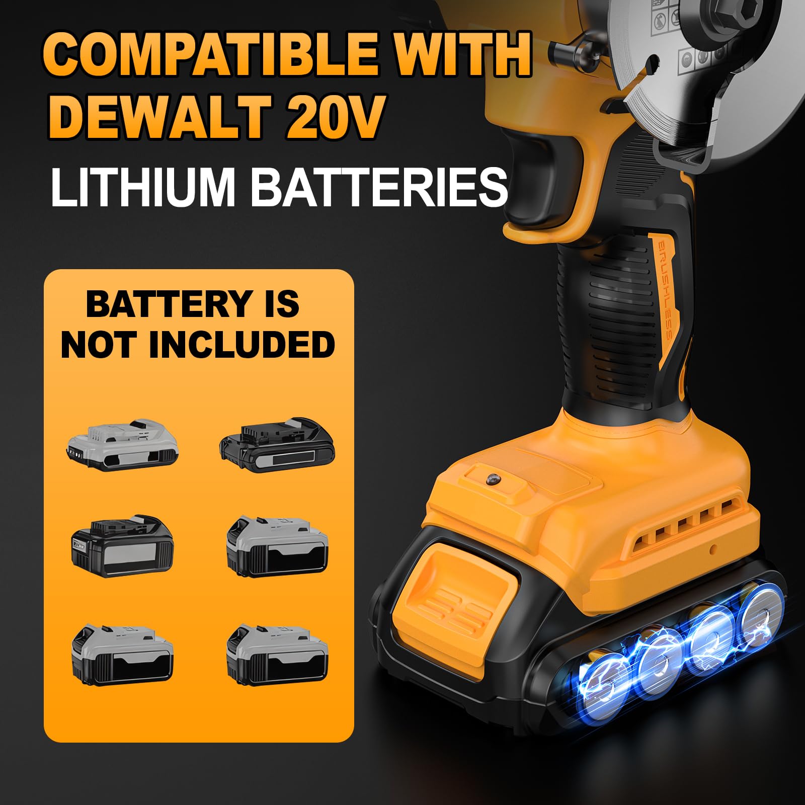 Ponceuse à Tronçonner 3 Pouces Pour 20 V, 3 En 1, Moteur Sans Balais, Lumière De Travail LED Connectée, Outil Non Fourni