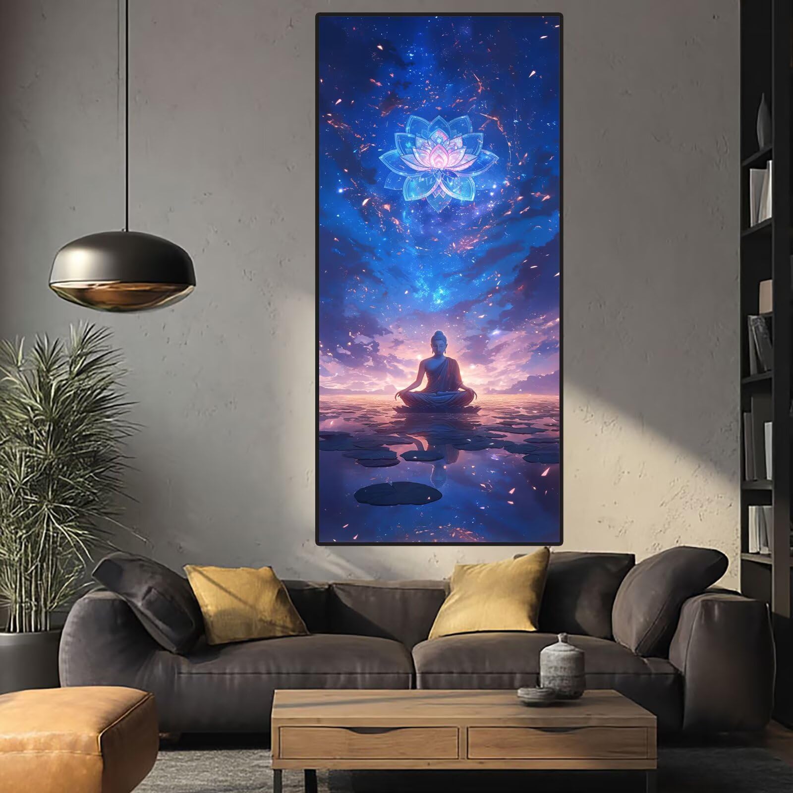 Lotus Diamond Art Buddha Diamond Painting Arts and Crafts dla dorosłych, zestawy do malowania diamentami 5D, dorosłych, Crysta, haft krzyżykowy, zestaw do haftowania DIY dla początkujących, dekoracja