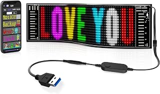 RAYHOME 15x4'' Flexible Scrolling LED Sign - Bluetooth App Control, Custom Text Patterns Animations, Waterproof USB Display for Stores Cars Bars