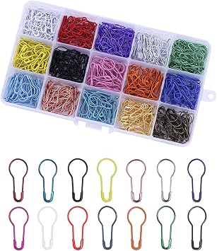 750 Pcs Bulb Pins, BetterJonny Metal Calabash Safety Pins Pear Shaped Pins for Knitting Stitch Markers, Sewing Clothing DIY Craft Making