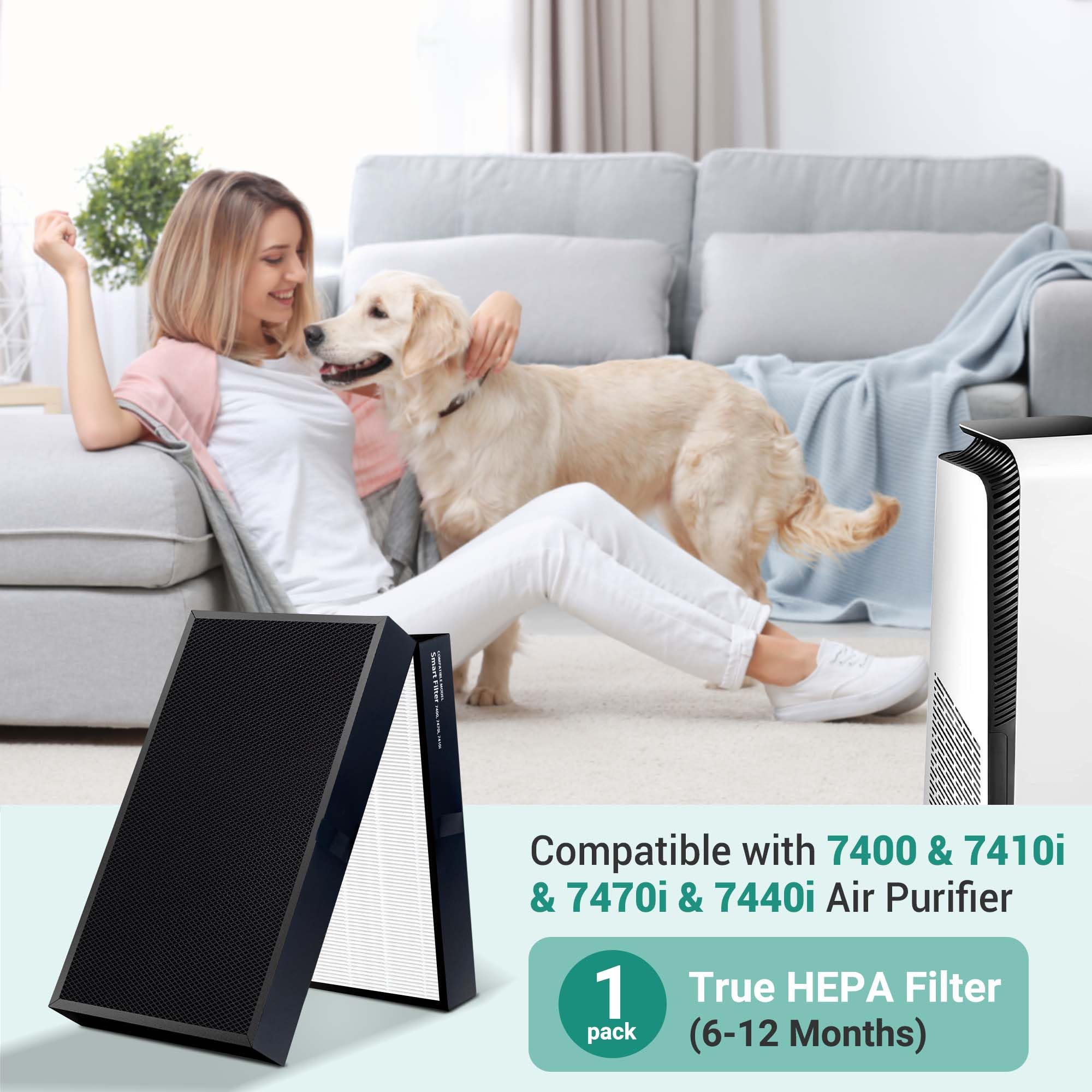 Filtro Originale Serie 7400 Per Purificatori D'Aria Blueair – Ricambio Per 7400, 7470i, 7410i – Con Chip Smart E Durata 365 Giorni - 3