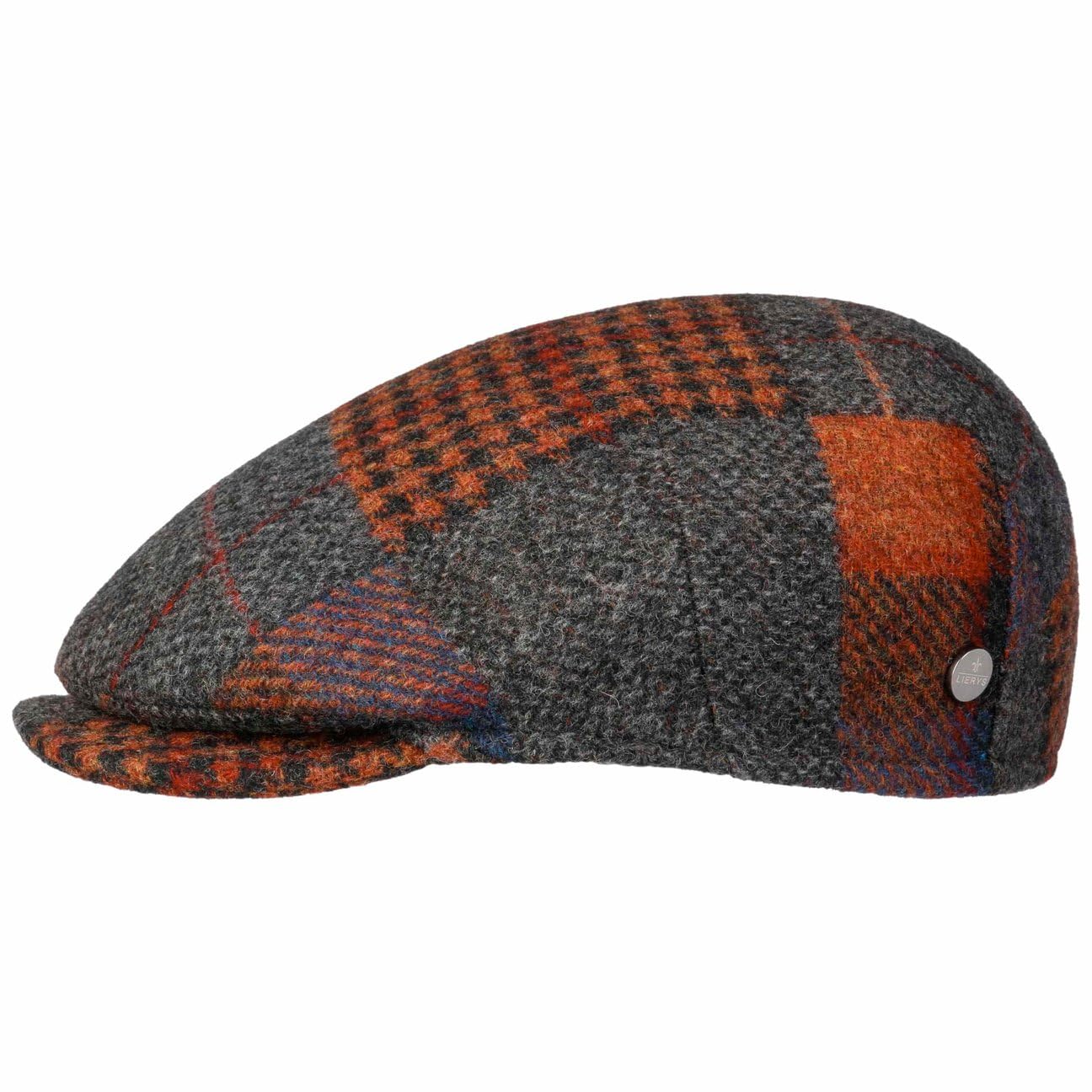 LIERYS Capri Merino Patchwork Coppola Unisex Berretto con Visiera 100% Lana Merino Made in Italy Autunno/Inverno