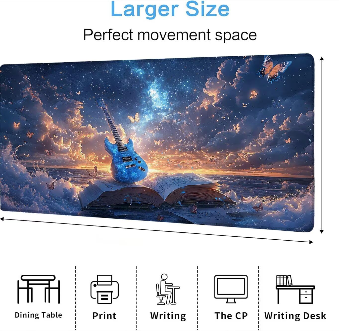 Podkładka pod mysz, podkładka pod mysz XXL 1200 x 600 mm podkładka pod mysz dla graczy, wodoodporna gumowa podstawa, duża podkładka pod mysz do gier na biurko szyte krawędzie wodoodporna
