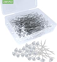 Sunenlyst 200PCS 2 Inch Corsage Boutonniere Pins - Diamond Rhinestone Flower Pins for Weddings, Bouquets, DIY Crafts & Quilting