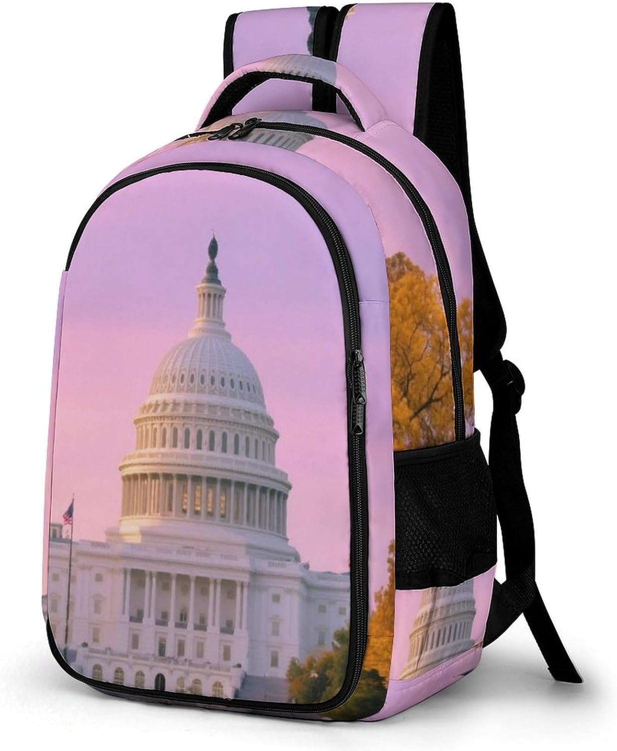 Backpack，Travel Backpack，Capitol Building at Dusk, Washington, DC 180 Degree Opening Backpacks，Suitable for Use in Work, Travel, Business Trips, And Other Occasions.