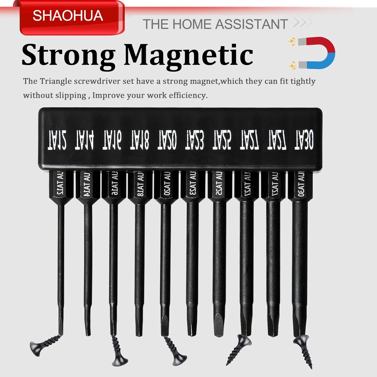 10Pcs Triangle Screwdriver Set and 10Pcs Square Bit Set