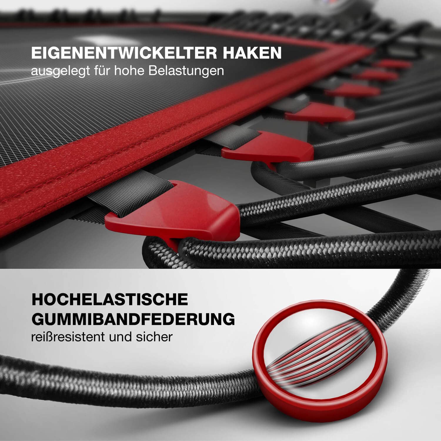 Sportstech HTX100 Trampolin, klappbar | Deutsche Qualitätsmarke | Fitness Trampolin mit Haltegriff | Indoor Jumping für Kinder und Erwachsene | Sprungzähler, APP