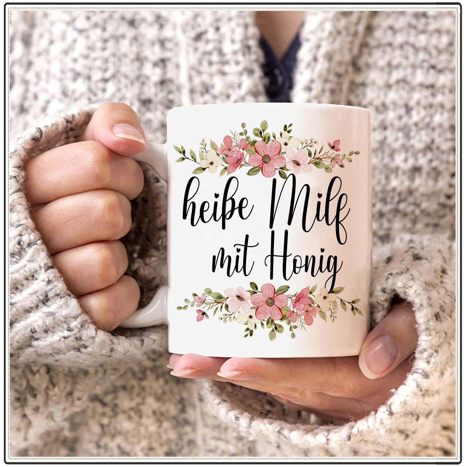 OM3® Tazza in ceramica con scritta in lingua tedesca Ich bin