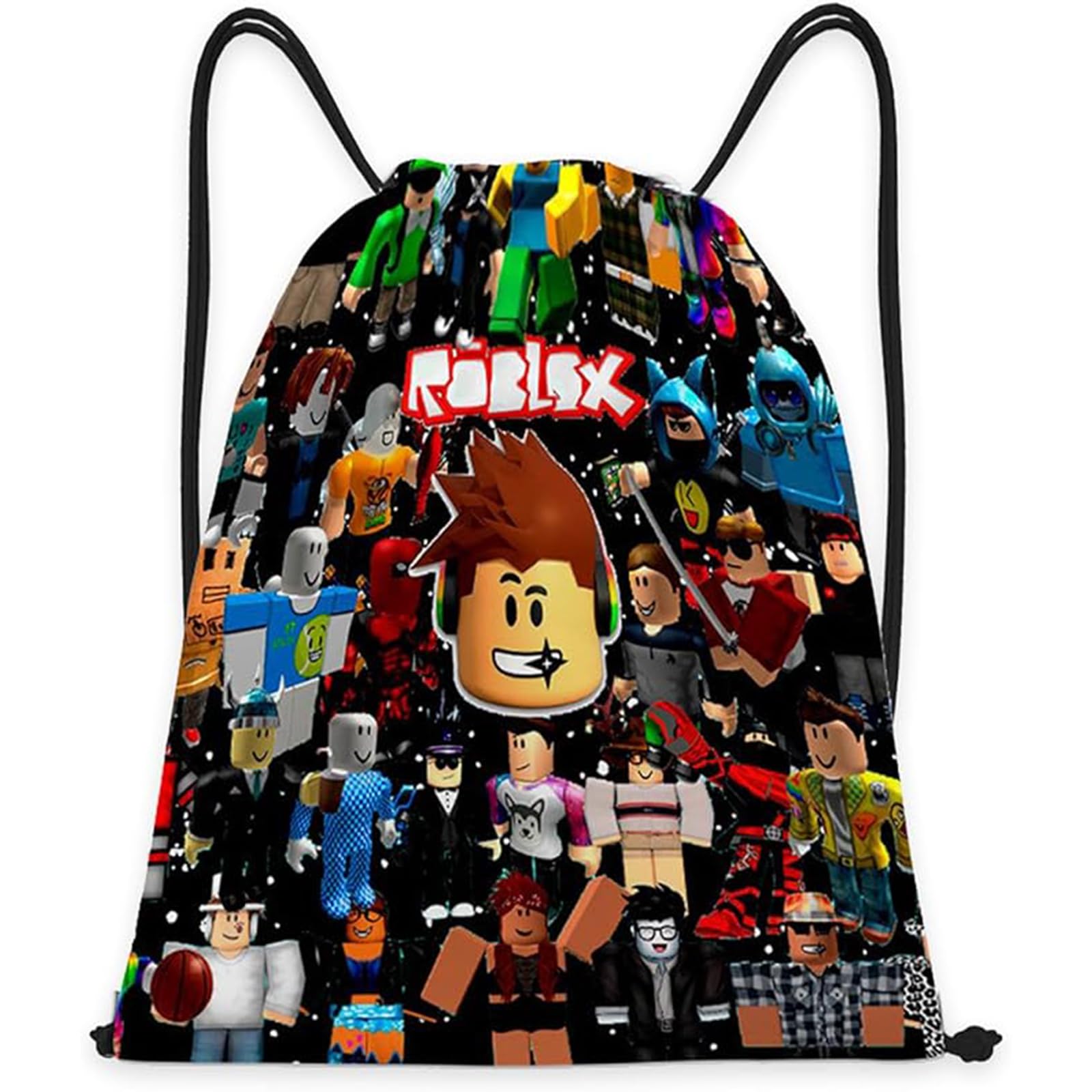 Roblx Zaino con Coulisse, Sacca Palestra Roblx Sacchetta Sportiva, Casual Stampato Sacca Bambino Adatto a Ragazzi e Ragazze