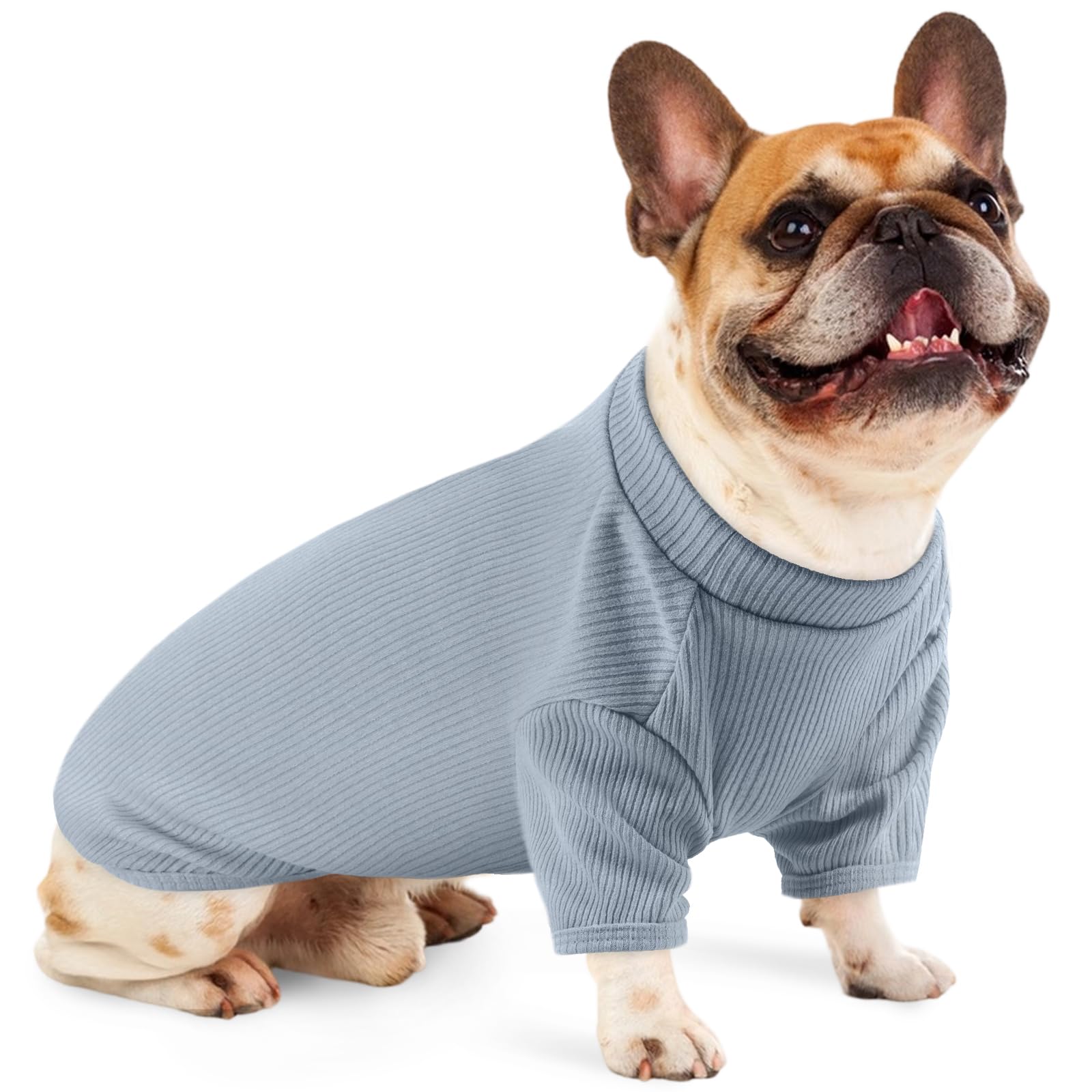 Dog Knit Jumper L, Lightweight Pet T-Shirt for Beagle Miniature Schnauzer Border Terrier, Comfy Casual Dog Sweater Tee, Walks, Travel & Home Comfort, Skyline Blue L