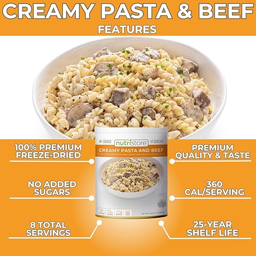 Miniatura 6 de Nutristore Pasta cremosa liofilizada y carne de res | Alimentos a granel de supervivencia de emergencia para almacenamiento de alimentos | Perfecto