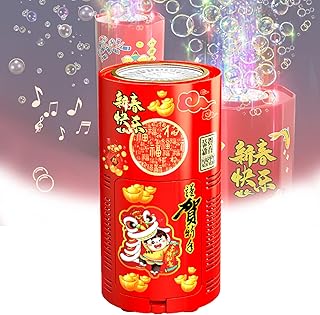 FRAPAN 2023 New Year Fireworks Bubble Machine with Light and Sound, Portable Bubble Machine, Electronic Fireworks Like Bubble Maker for Kids,Automatic Bubble Machine for Outdoor Party