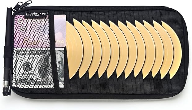 alavisxf xx Car CD Visor Holder, 12 Sleeves Organizer with Mesh Pocket | Durable Oxford Cloth, Holds 12 CDs/DVDs, 1 Pen Holder, 1 Back Inner Pocket, Disc Storage Organizer, Fits Most Vehicle Visors