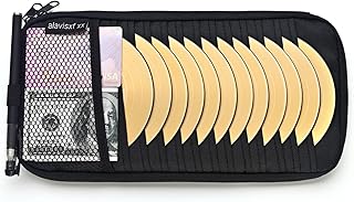 alavisxf xx Car CD Holder, DVD Vehicle Visor Storage Organizer, Large Capacity CD Visor Case with 12 Sleeves, 1 Mesh Pocket, 1 Pen Holder, 1 Back Inner Pocket (Black)