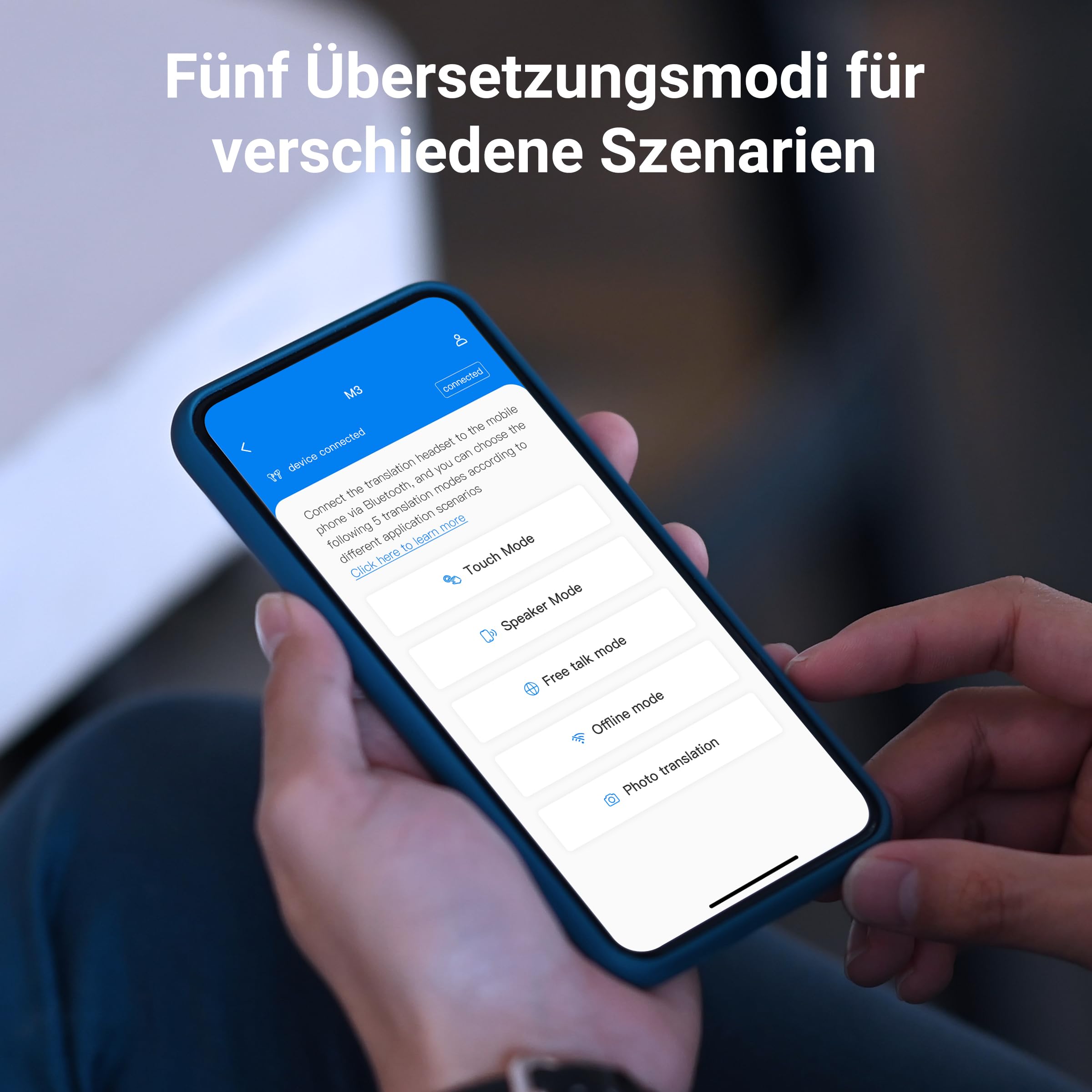 Anfier M3 KI Übersetzer Kopfhörer, 3-in-1 Echtzeit Sprachübersetzer mit 144 Online & 11 Offline Sprachen, AI Translator earbuds Weiß