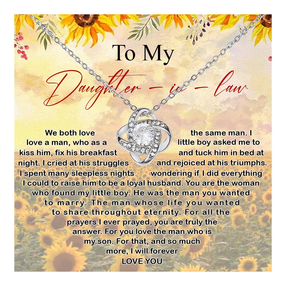 Chiside To My Daughter In Law Necklace From Mother, Daughter In Law Birthday Gifts With Card, Meaningful Gift For Her On Wedding Day Christmas