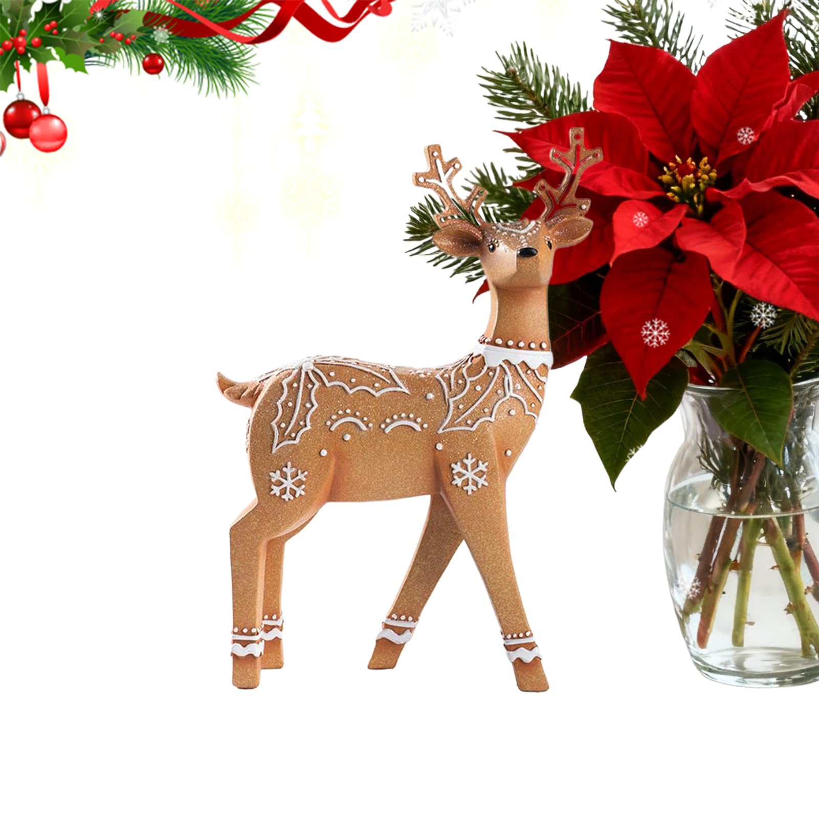 Generisch Rentier Statuetten Glitzer Elch Statue Ornament