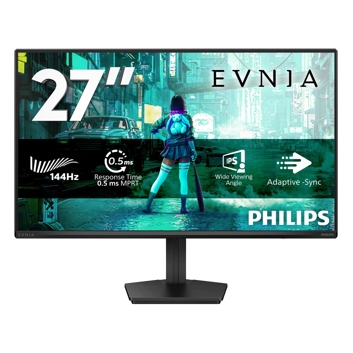 Philips Monitor 27M2N3200NF FHD de 27 Pulgadas, 144 Hz, IPS, sincronización adaptativa, 1 ms MPRT, G-Sync Comp., HDR10, (1920 x 1080, HDMI 2.0, DP 1.4) Negro
