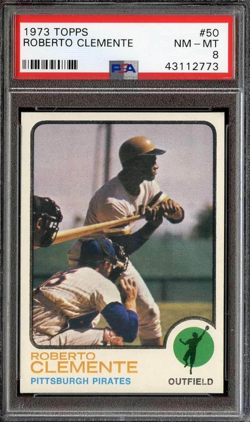 1973 Topps #50 Roberto Clemente Bob Pirates MLB NM-MT PSA 8 Graded Baseball Card