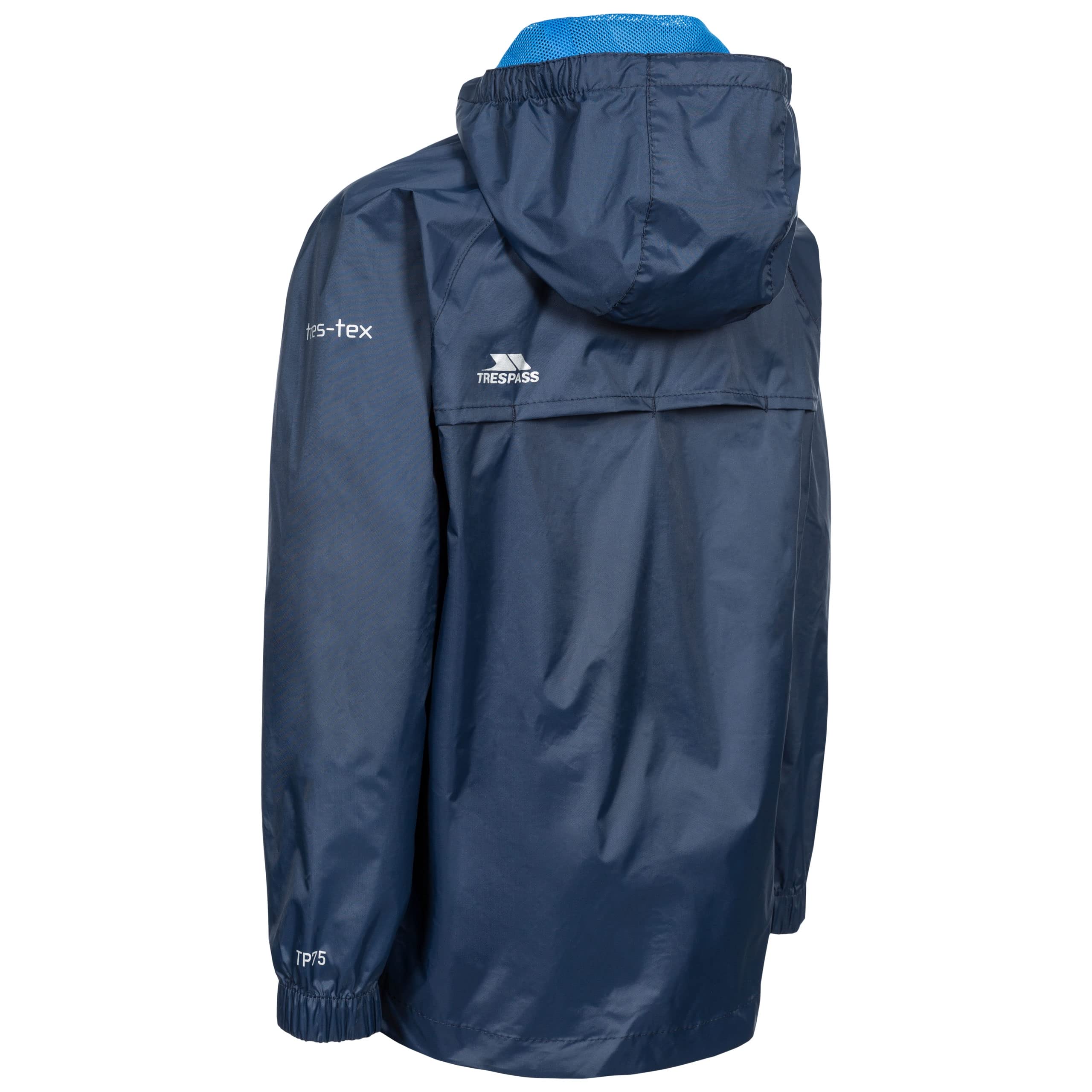 Trespass Qikpac Mixte veste à capuche poches extérieur - bleu marine - 11-12Y