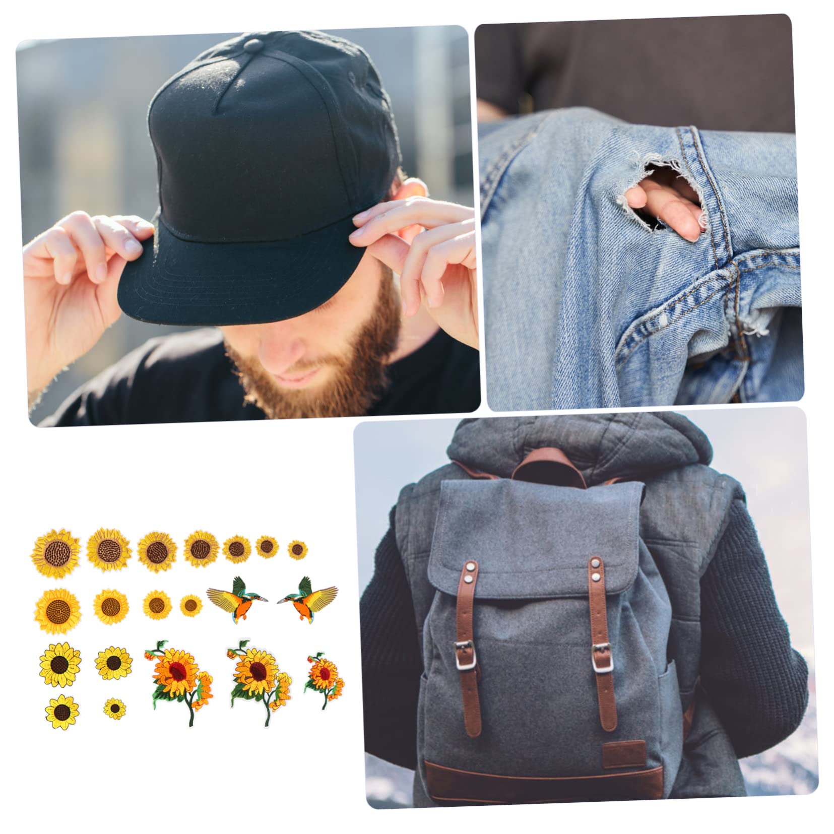 HOMSFOU 2 Set Toppe Ricamate Motivo Adesivi Termoadesivi Per Abbigliamento Decorazioni Uniche Per Jeans Magliette E Progetti Fai Da Te 20 Pezzi*2