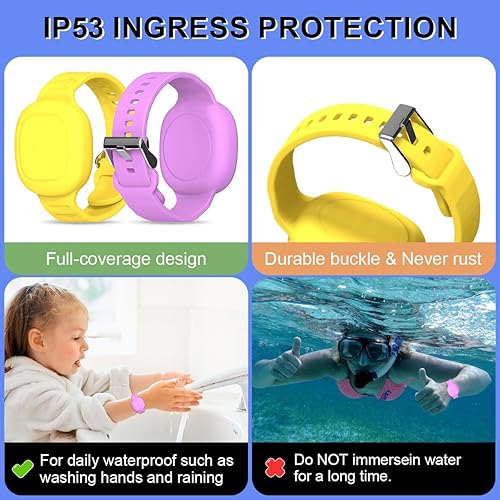 Miniatura 5 de Paquete de 2 Funda de silicona para Tile Mate impermeable, pulsera para niños, compatible con Tile Mate (2022), pulsera ajustable oculta para niños,